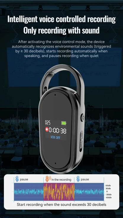 AI Voice Recorder Dictaphone with Real-Time Transcription and Translation Audio Recording Noise Reduction for Lectures Meeti