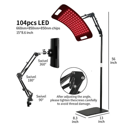 Red Light Lamp for Body Infrared Light Panel with Stand 660nm Red Light &850nm Near Infrared Light Device
