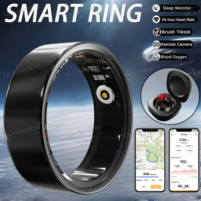2025 Smart Ring with Charging Case for Men Women, Battery Life, 10 Days, Health Monitor, 5ATM Waterproof, Multiple Sports Mode