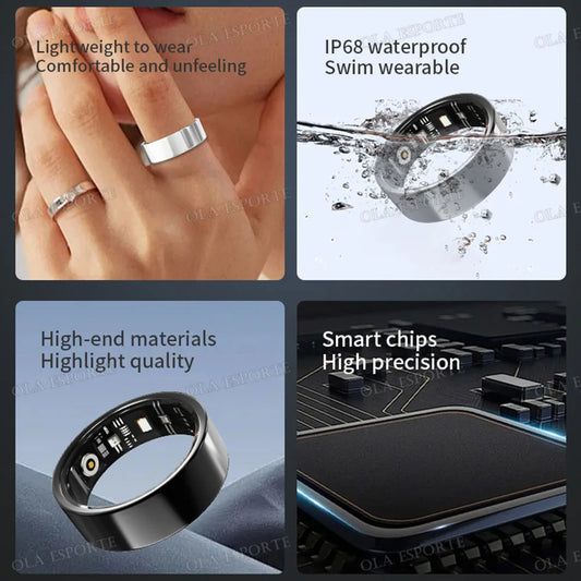 2025 Smart Ring with Charging Case for Men Women, Battery Life, 10 Days, Health Monitor, 5ATM Waterproof, Multiple Sports Mode