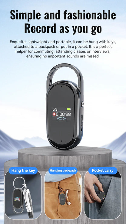 AI Voice Recorder Dictaphone with Real-Time Transcription and Translation Audio Recording Noise Reduction for Lectures Meeti