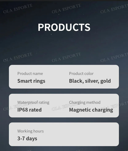 2025 Smart Ring with Charging Case for Men Women, Battery Life, 10 Days, Health Monitor, 5ATM Waterproof, Multiple Sports Mode