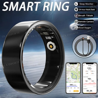2025 Smart Ring with Charging Case for Men Women, Battery Life, 10 Days, Health Monitor, 5ATM Waterproof, Multiple Sports Mode