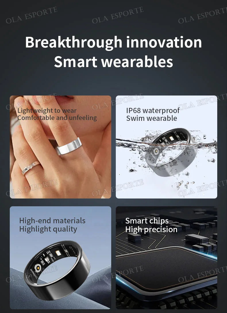 2025 Smart Ring with Charging Case for Men Women, Battery Life, 10 Days, Health Monitor, 5ATM Waterproof, Multiple Sports Mode