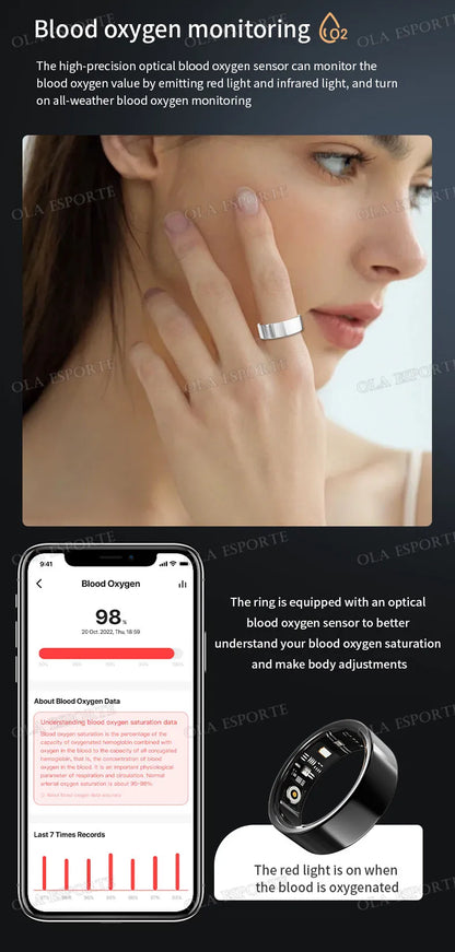 2025 Smart Ring with Charging Case for Men Women, Battery Life, 10 Days, Health Monitor, 5ATM Waterproof, Multiple Sports Mode