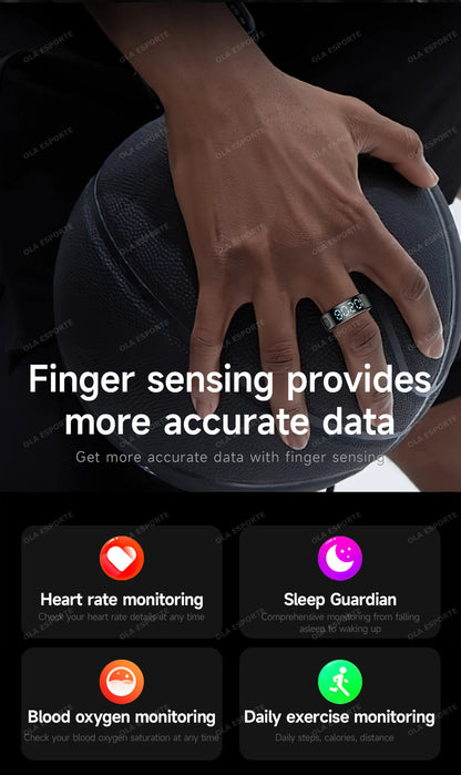 2025 Smart Ring with Display Screen and Touch, Wireless Charging, Health Manager, 5 ATM Waterproof For Men Women Rings R12 R11