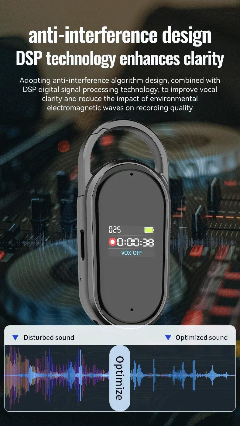 AI Voice Recorder Dictaphone with Real-Time Transcription and Translation Audio Recording Noise Reduction for Lectures Meeti