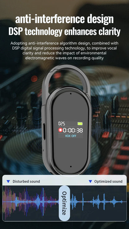 AI Voice Recorder Dictaphone with Real-Time Transcription and Translation Audio Recording Noise Reduction for Lectures Meeti