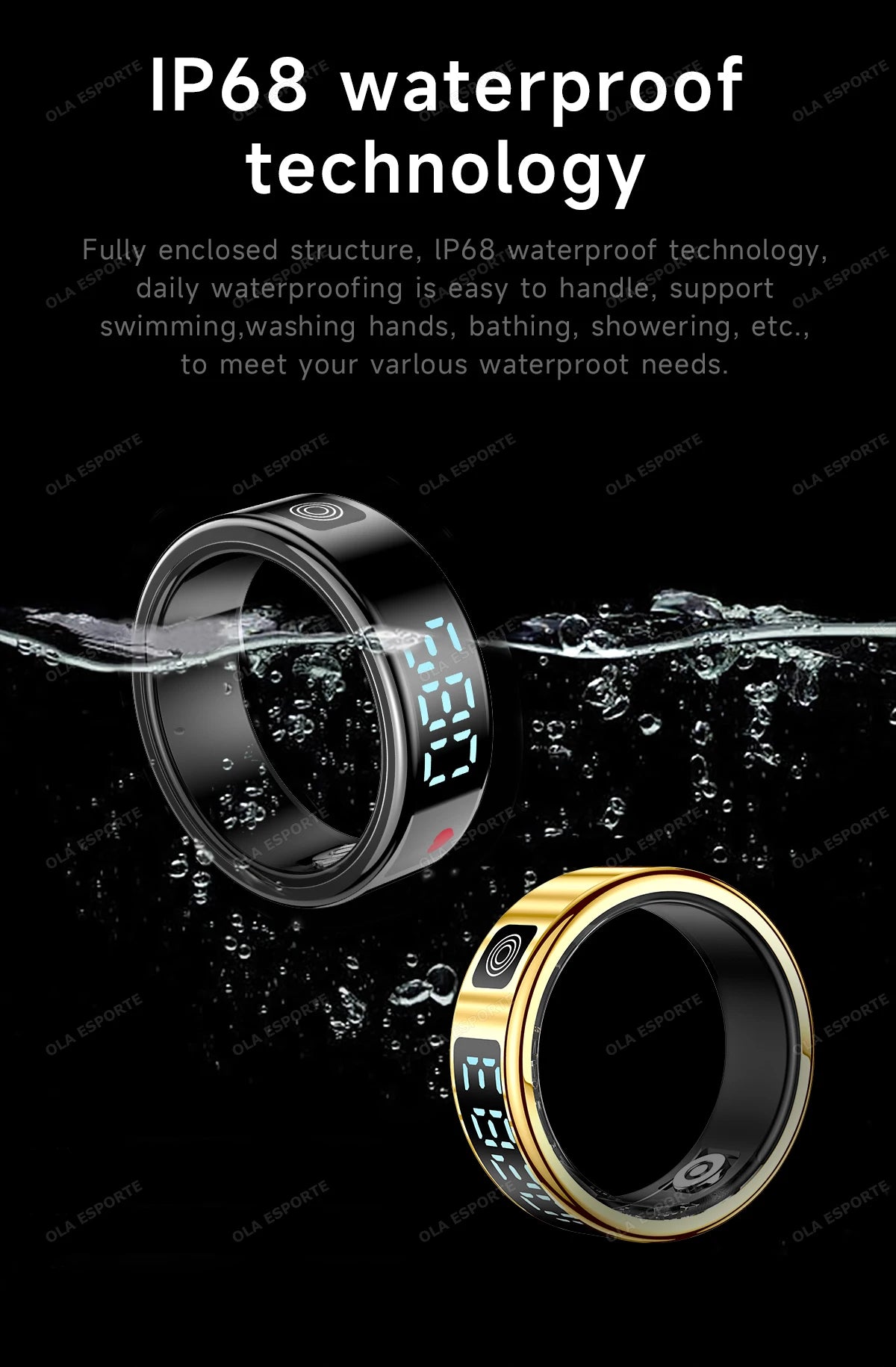 2025 Smart Ring with Display Screen and Touch, Wireless Charging, Health Manager, 5 ATM Waterproof For Men Women Rings R12 R11