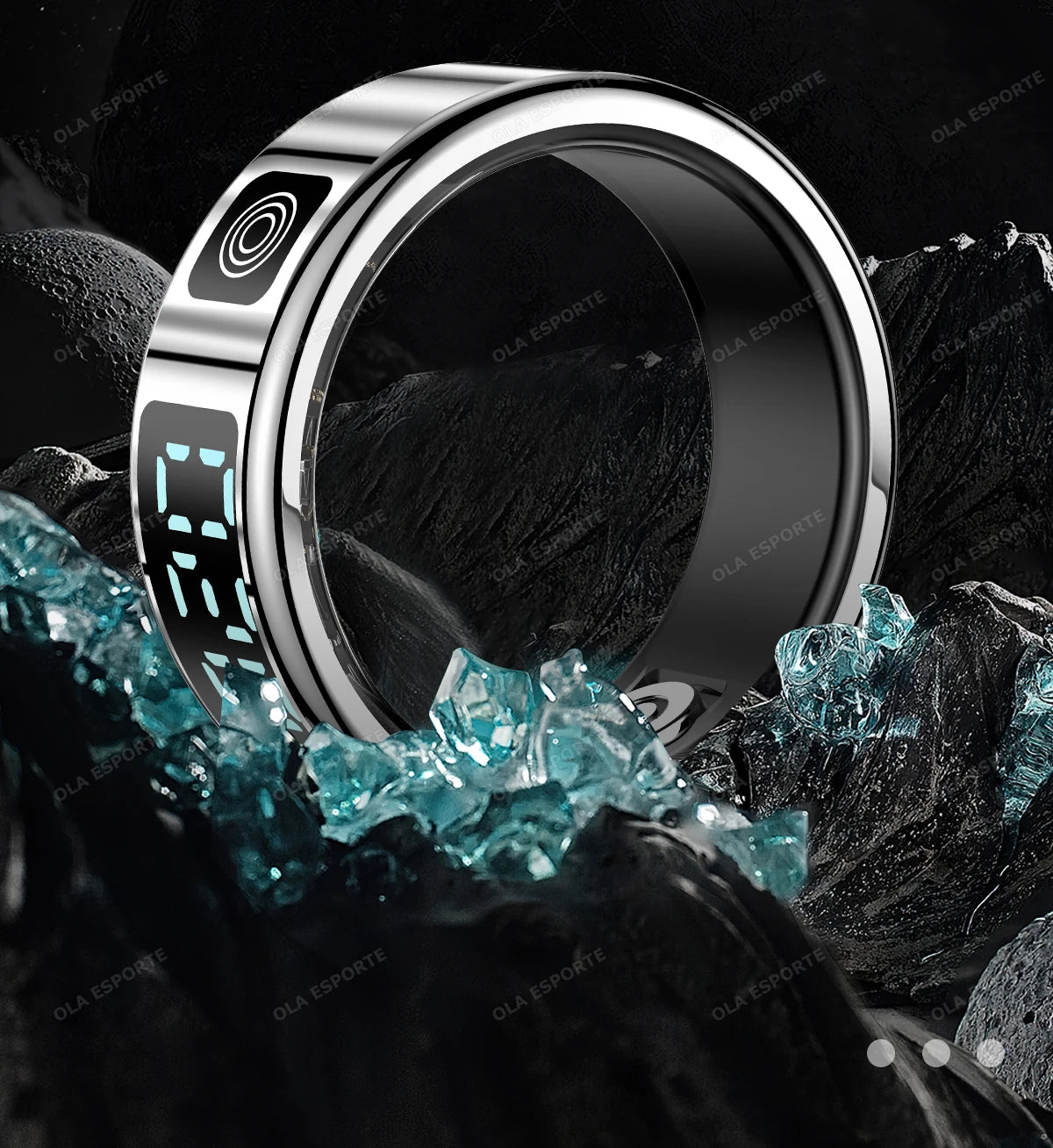2025 Smart Ring with Display Screen and Touch, Wireless Charging, Health Manager, 5 ATM Waterproof For Men Women Rings R12 R11