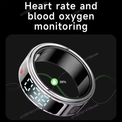 2025 Smart Ring with Display Screen and Touch, Wireless Charging, Health Manager, 5 ATM Waterproof For Men Women Rings R12 R11