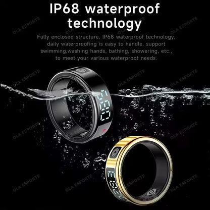 2025 Smart Ring with Display Screen and Touch, Wireless Charging, Health Manager, 5 ATM Waterproof For Men Women Rings R12 R11