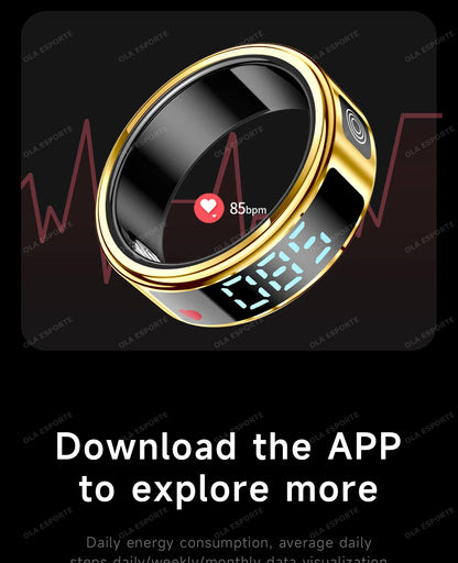 2025 Smart Ring with Display Screen and Touch, Wireless Charging, Health Manager, 5 ATM Waterproof For Men Women Rings R12 R11