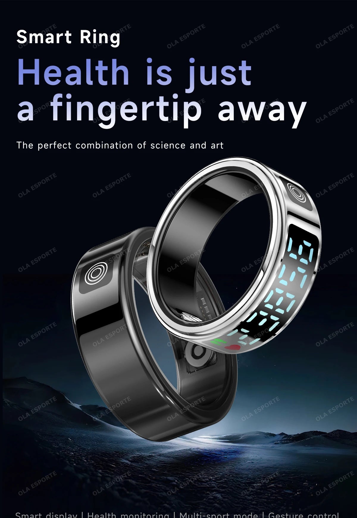 2025 Smart Ring with Display Screen and Touch, Wireless Charging, Health Manager, 5 ATM Waterproof For Men Women Rings R12 R11