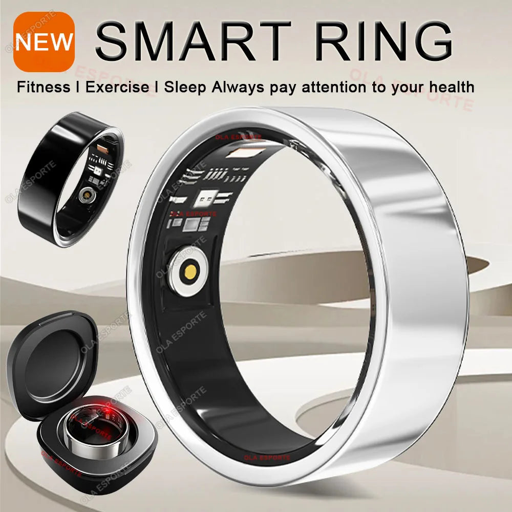 2025 Smart Ring with Charging Case for Men Women, Battery Life, 10 Days, Health Monitor, 5ATM Waterproof, Multiple Sports Mode